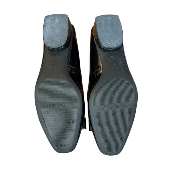 Anne Klein black patent leather dress pump with front bow women's size 6M - Picture 10 of 10